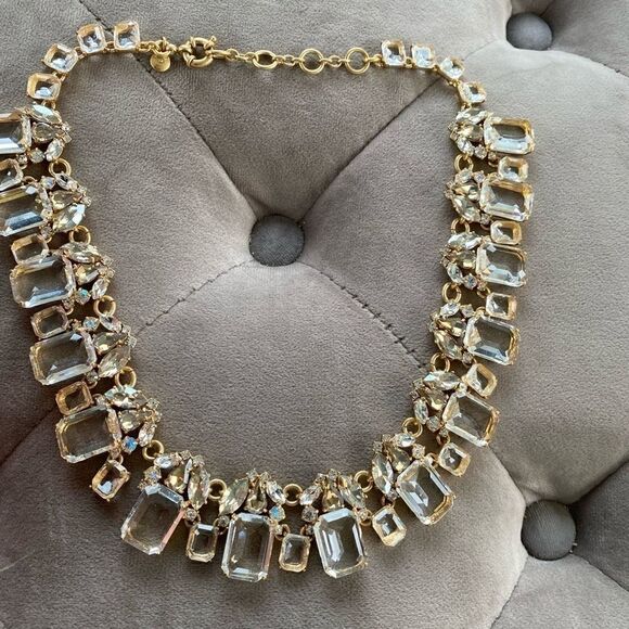 J crew cluster drop stone necklace crystal - Picture 4 of 7